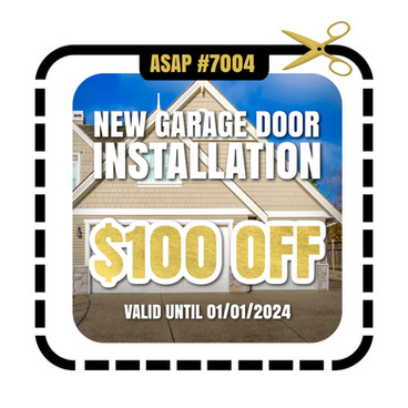 Enjoy Our Exclusive "$100 OFF" on your NEW Garage Door Installation by our Asap Garage Door Repair Experts. 
This is a 💰 $100 Value
⌛ Valid Until 1/1/2023
